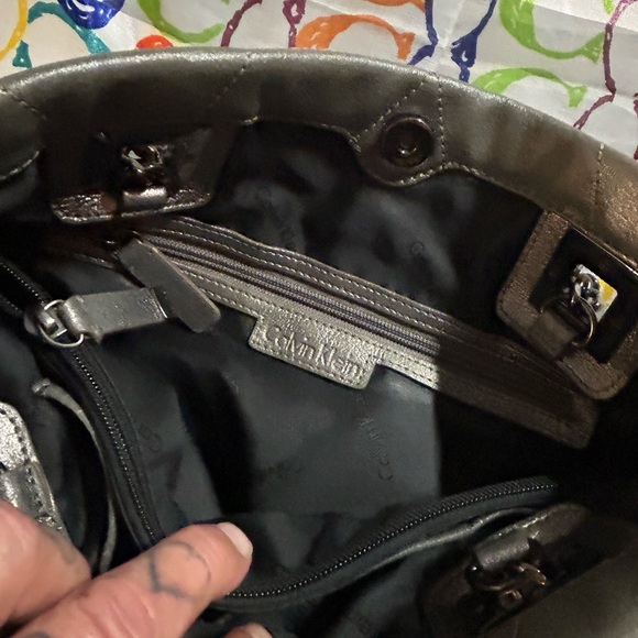 Calvin Klein Large Leather Tote Purse - Picture 9 of 15